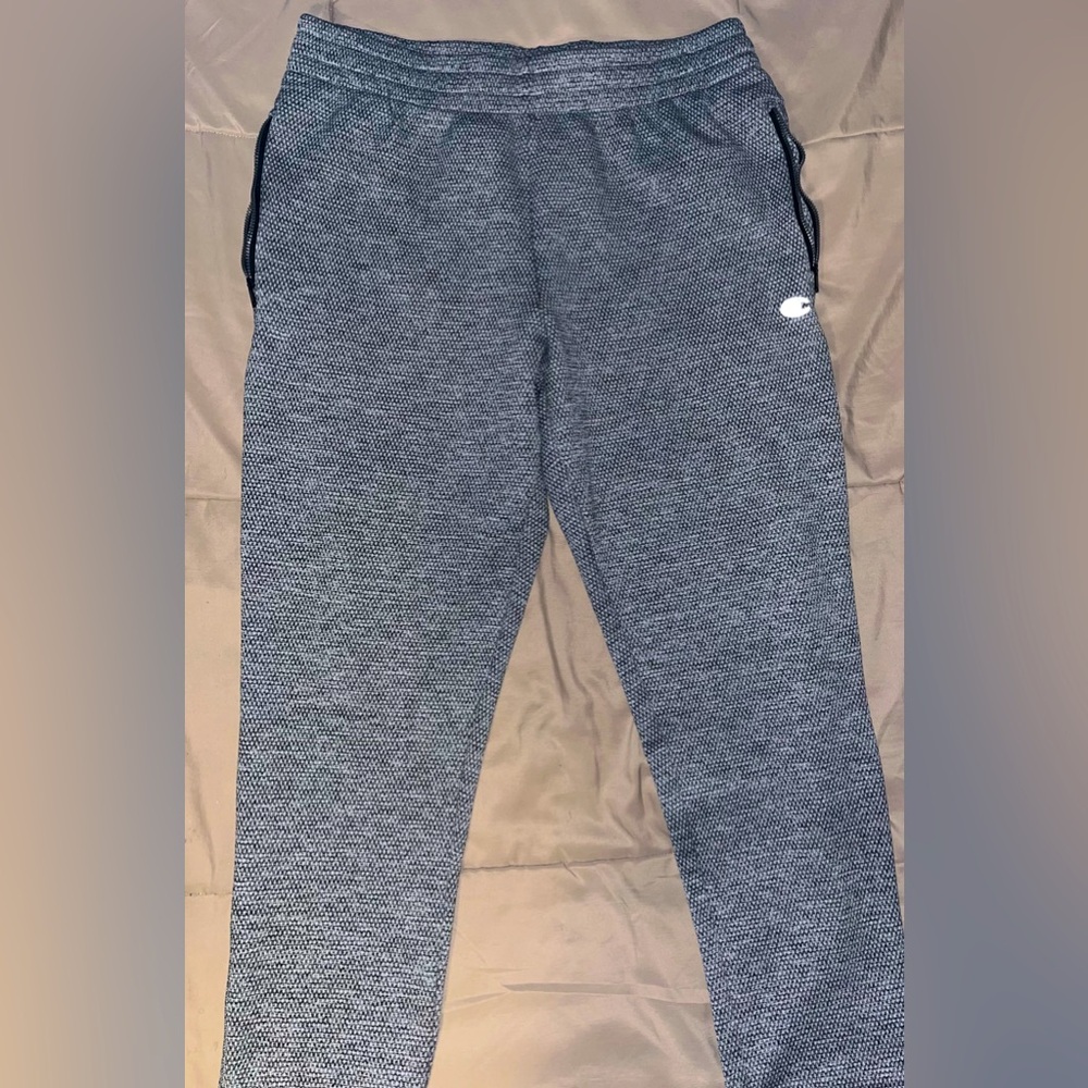 Champion Athletic Wear Grey Drawstring Jogger Sweatpants With Zippered Pockets